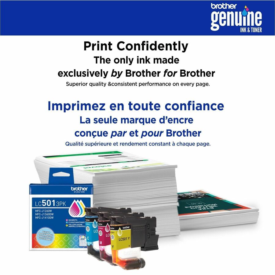 Alternate-Image2 Image for Brother Original High Yield Inkjet Ink Cartridge - Multi-pack - Cyan, Magenta, Yellow - 1 Each