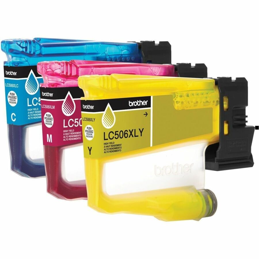 Alternate-Image2 Image for Brother Genuine LC506XL 3PK 3 Pack of High Yield Cyan, Magenta, and Yellow Ink Cartridges