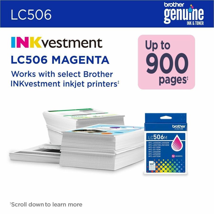Alternate-Image3 Image for Brother Genuine LC506M Standard Yield Magenta Ink Cartridge