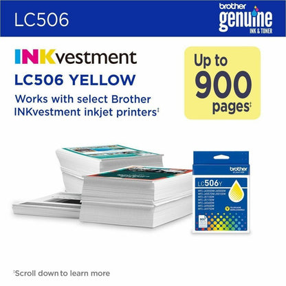 Alternate-Image3 Image for Brother Genuine LC506Y Standard Yield Yellow Ink Cartridge