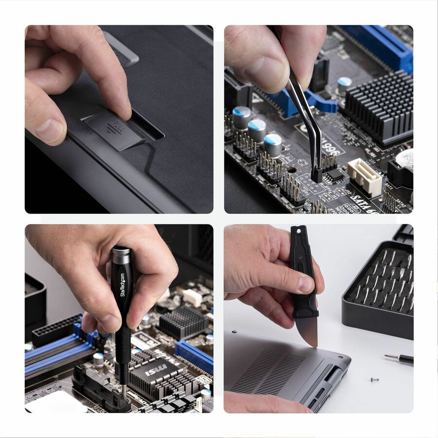 Alternate-Image5 Image for StarTech.com 40-Piece Computer Repair Toolkit for Laptop/PC/Electronics/Phone, 30-Bit Precision Screwdriver Set, Magnetic Tray/Pry Tools