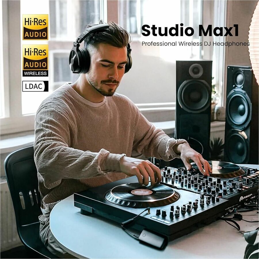 Alternate-Image9 Image for OneOdio Studio Max 1 Wireless DJ Headphones | Hi-Res Audio & Co-Branded Edition