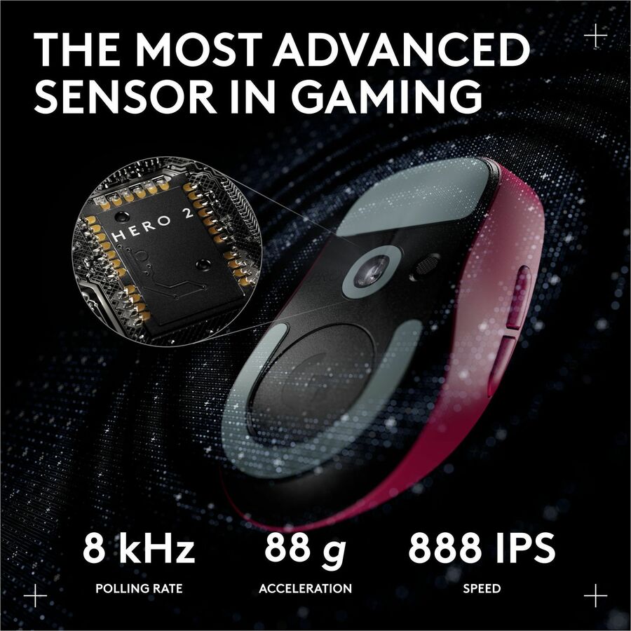 Alternate-Image3 Image for Logitech G PRO X SUPERLIGHT 2c wireless gaming mouse, 51 g pro-grade compact mouse with 5 programmable buttons, USB-C charging, 44K DPI sensor, up to 8 kHz polling for PC/Mac, Pink