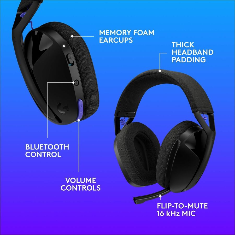 Alternate-Image7 Image for Logitech G321 LIGHTSPEED Wireless Bluetooth Gaming Headset, dynamic comfort and fit, 20+ hrs battery, PC, PS4, PS5, Nintendo Switch, Mobile - Black
