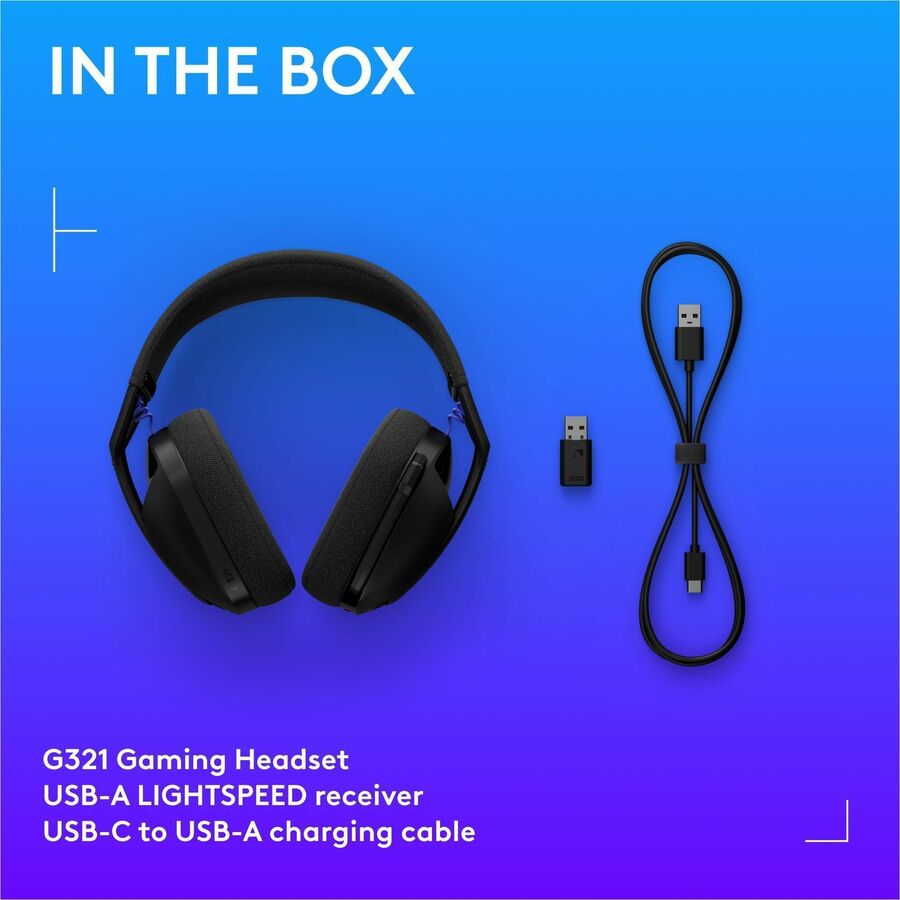 Alternate-Image8 Image for Logitech G321 LIGHTSPEED Wireless Bluetooth Gaming Headset, dynamic comfort and fit, 20+ hrs battery, PC, PS4, PS5, Nintendo Switch, Mobile - Black