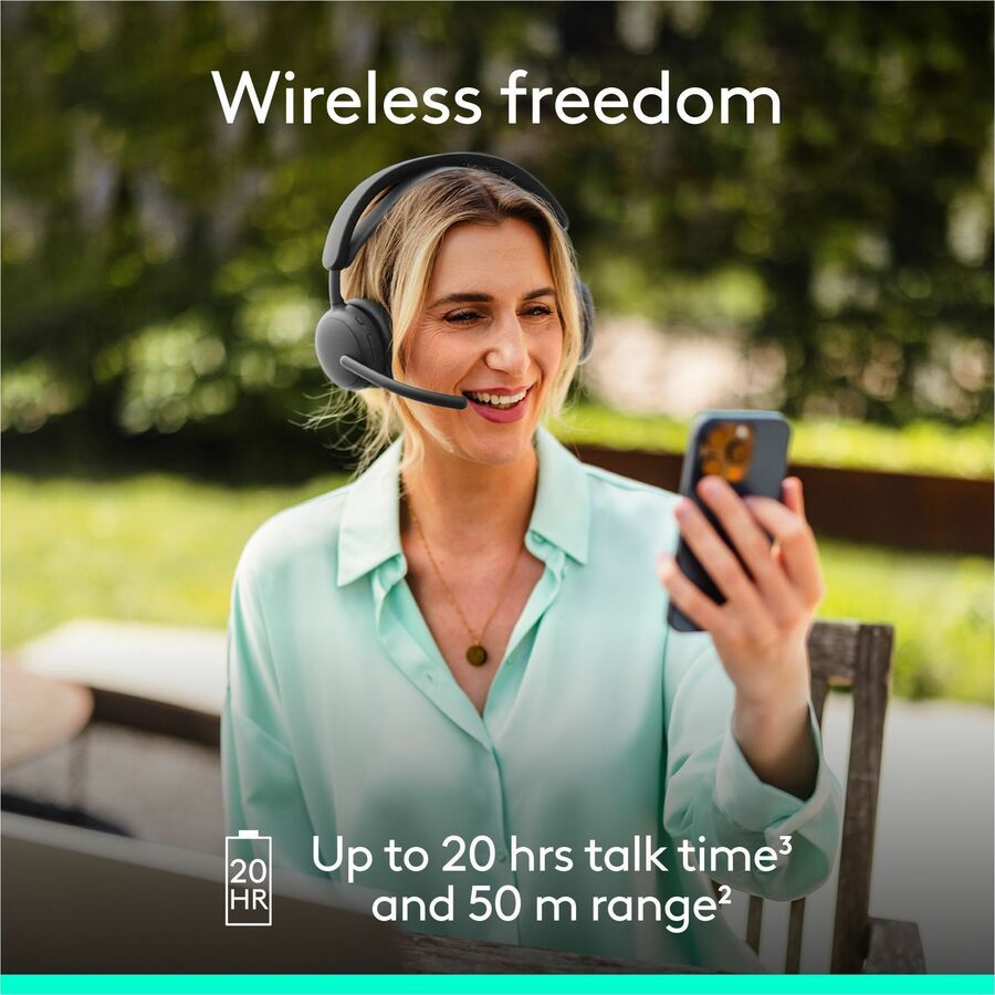 Alternate-Image4 Image for Logitech Zone Wireless 2 ES - Noise-Canceling Wireless Headset with Adaptive Hybrid ANC, Bluetooth, Graphite