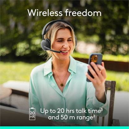 Alternate-Image4 Image for Logitech Zone Wireless 2 ES - Noise-Canceling Wireless Headset with Adaptive Hybrid ANC, Bluetooth, Graphite
