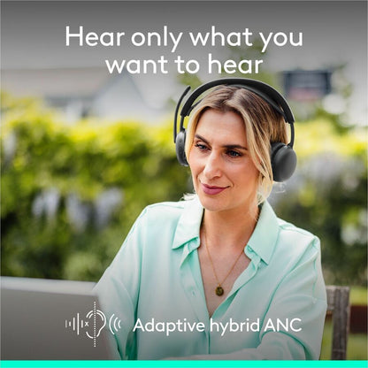 Alternate-Image1 Image for Logitech Zone Wireless 2 ES - Noise-Canceling Wireless Headset with Adaptive Hybrid ANC, Bluetooth, Graphite