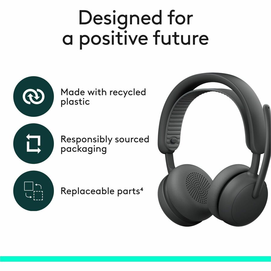 Alternate-Image9 Image for Logitech Zone Wireless 2 ES - Noise-Canceling Wireless Headset with Adaptive Hybrid ANC, Bluetooth, Graphite