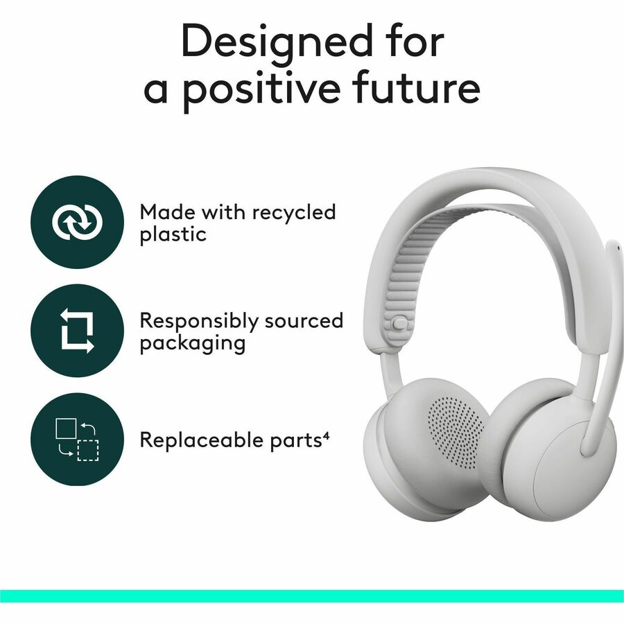 Alternate-Image9 Image for Logitech Zone Wireless 2 ES - Noise-Canceling Wireless Headset with Adaptive Hybrid ANC, Bluetooth, Off-White
