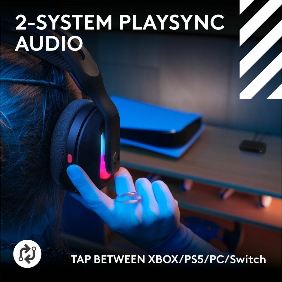 Alternate-Image1 Image for Logitech G Astro A20 X LIGHTSPEED Wireless Gaming Headset for PS5, Xbox, Switch, PC with 2-system PLAYSYNC Audio, Bluetooth, LIGHTSYNC RGB - Black