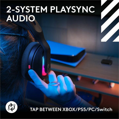 Alternate-Image1 Image for Logitech G Astro A20 X LIGHTSPEED Wireless Gaming Headset for PS5, Xbox, Switch, PC with 2-system PLAYSYNC Audio, Bluetooth, LIGHTSYNC RGB - Black