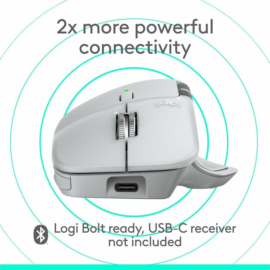 Alternate-Image5 Image for Logitech MX Master 4 for Mac, Ergonomic Bluetooth Mouse with Advanced Performance Haptic Feedback, Ultra-Fast Scrolling, USB-C Charging, MacOS, iPadOS, Windows - white silver