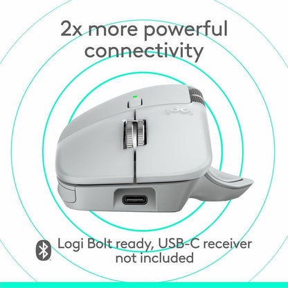 Alternate-Image5 Image for Logitech MX Master 4 for Mac, Ergonomic Bluetooth Mouse with Advanced Performance Haptic Feedback, Ultra-Fast Scrolling, USB-C Charging, MacOS, iPadOS, Windows - white silver