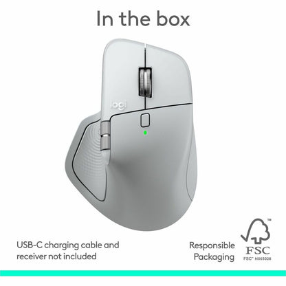 Alternate-Image10 Image for Logitech MX Master 4 for Mac, Ergonomic Bluetooth Mouse with Advanced Performance Haptic Feedback, Ultra-Fast Scrolling, USB-C Charging, MacOS, iPadOS, Windows - white silver