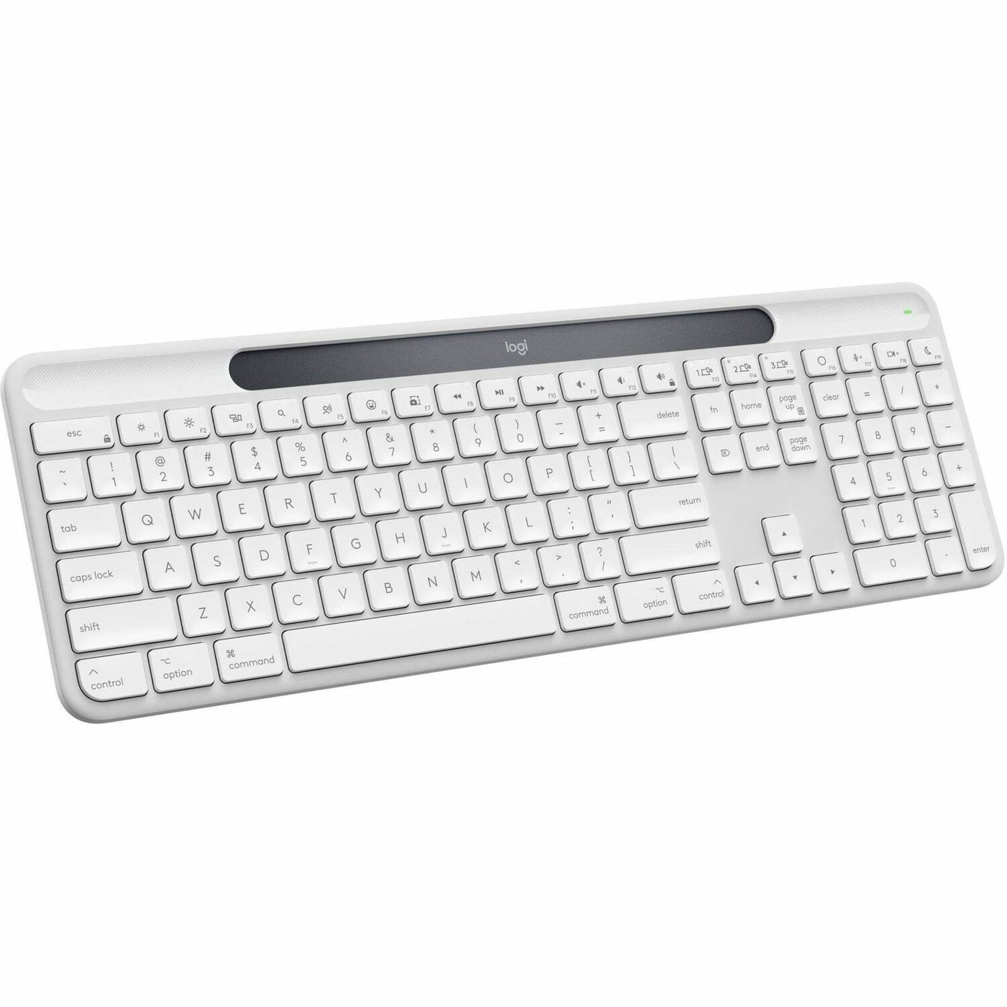 Main Image for Logitech Signature Slim Solar+ keyboard for Mac, solar and artificial light powered, durable battery that lasts up to 10 years, customizable keys, Bluetooth, White