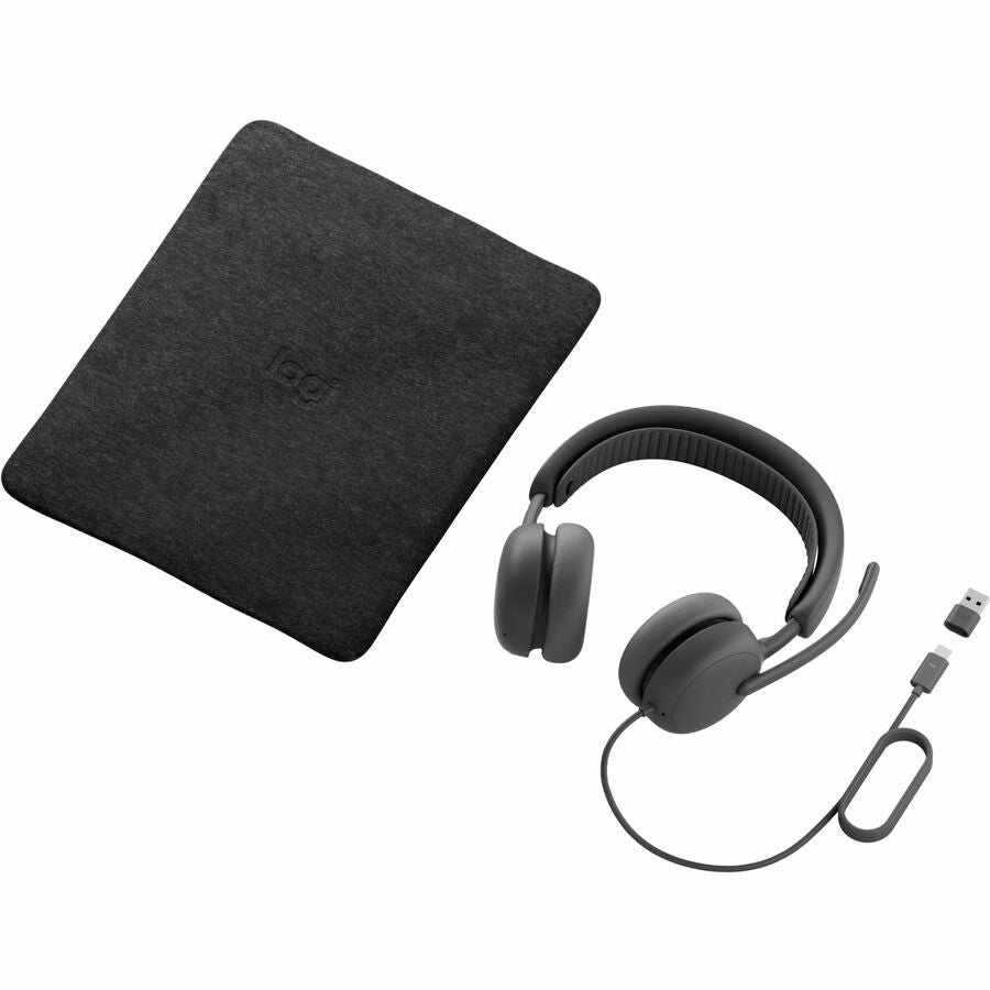 Alternate-Image1 Image for Logitech Zone Wired 2 - Noise-Canceling Headset with Adaptive Hybrid ANC, USB-C with USB-A adapter, Graphite