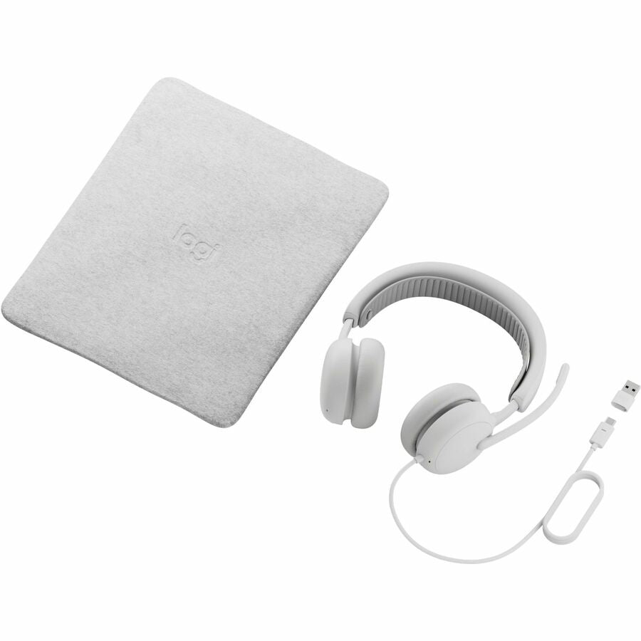 Alternate-Image2 Image for Logitech Zone Wired 2 - Noise-Canceling Headset with Adaptive Hybrid ANC, USB-C with USB-A adapter, Offwhite