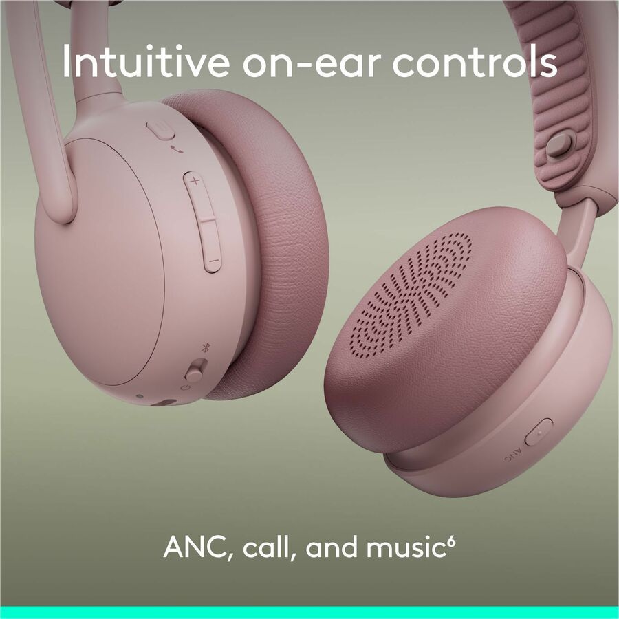 Alternate-Image7 Image for Logitech Zone Wireless 2 ES - Noise-Canceling Wireless Headset with Adaptive Hybrid ANC, Bluetooth, Rose
