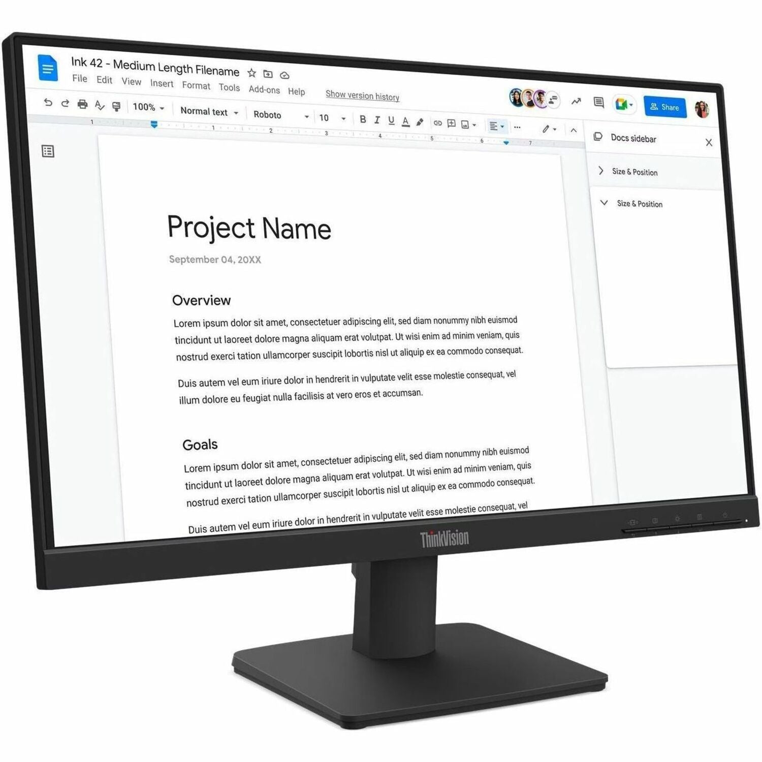 Main Image for Lenovo ThinkVision S22-4e 22" Class Full HD LED Monitor - 16:9 - Raven Black