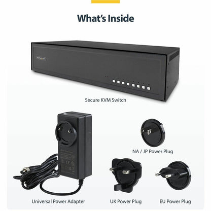 Alternate-Image6 Image for StarTech Secure 8-Port Dual-Monitor KVM Switch, DisplayPort, 4K 30Hz, NIAP 4.0, CAC, Made in the USA
