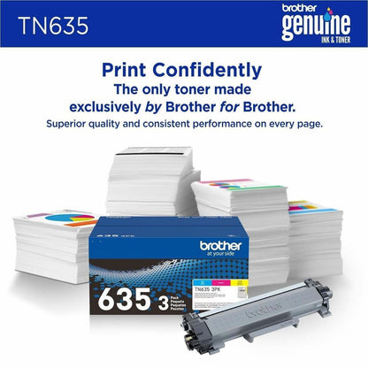Alternate-Image1 Image for Brother TN635 Original Standard Yield Laser Toner Cartridge - Cyan, Magenta, Yellow - 3 / Pack