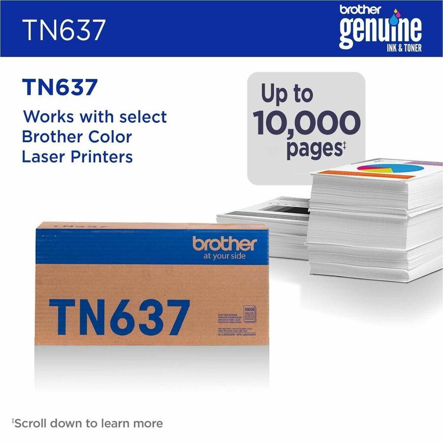 Alternate-Image1 Image for Brother TN637BK Original Ultra High Yield Laser Toner Cartridge - Black Pack