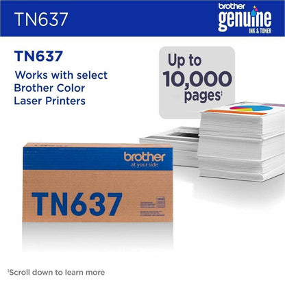 Alternate-Image1 Image for Brother TN637BK Original Ultra High Yield Laser Toner Cartridge - Black Pack
