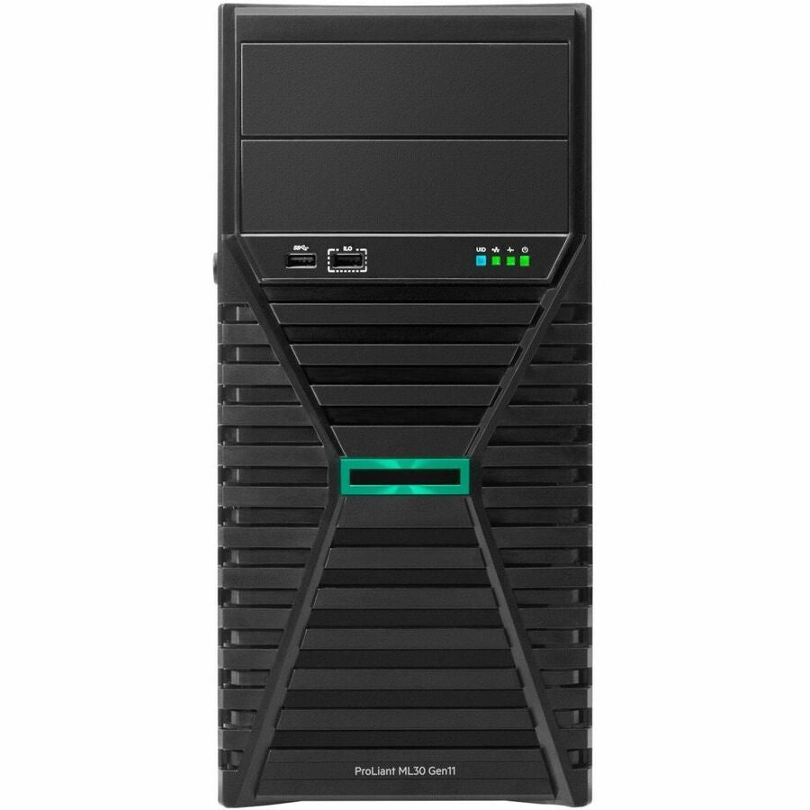 Front Image for HPE ProLiant ML30 G11 4U Tower Server - 1 x Intel Xeon 6325P 3.50 GHz - 32 GB RAM - 4 TB HDD - (2 x 2TB) HDD Configuration - 12Gb/s SAS, NVMe, Serial ATA/600 Controller