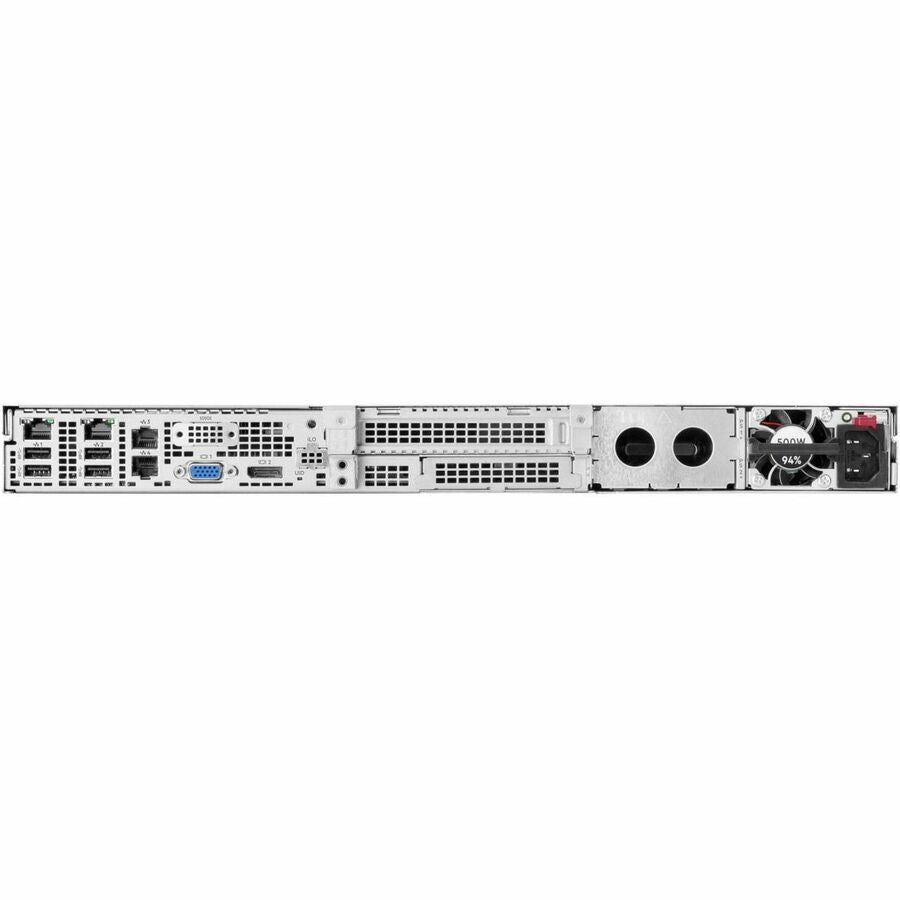 Rear Image for HPE ProLiant DL20 G11 1U Rack Server - 1 x Intel Xeon 6333P 3.10 GHz - 32 GB RAM - 2.40 TB HDD - (2 x 1.2TB) HDD Configuration - Serial ATA/600, 12Gb/s SAS, NVMe Controller