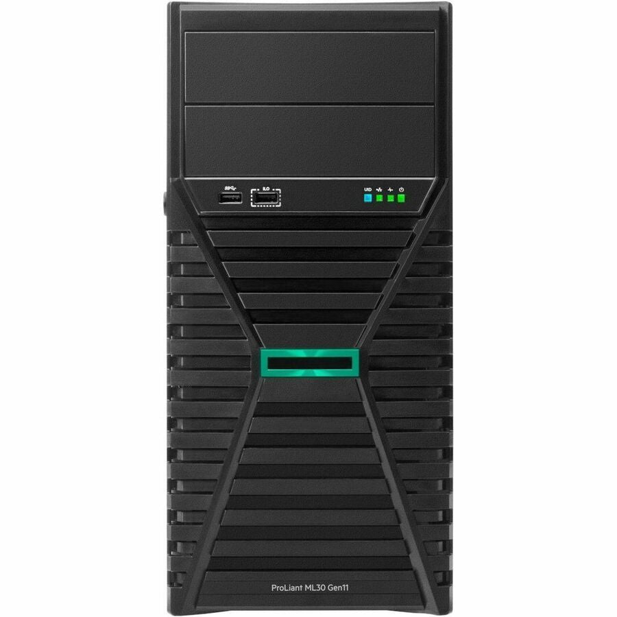 Front Image for HPE ProLiant ML30 G11 4U Tower Server - 1 x Intel Xeon 6325P 3.50 GHz - 32 GB RAM - 1.92 TB SSD - (2 x 960GB) SSD Configuration - 12Gb/s SAS, NVMe, Serial ATA/600 Controller