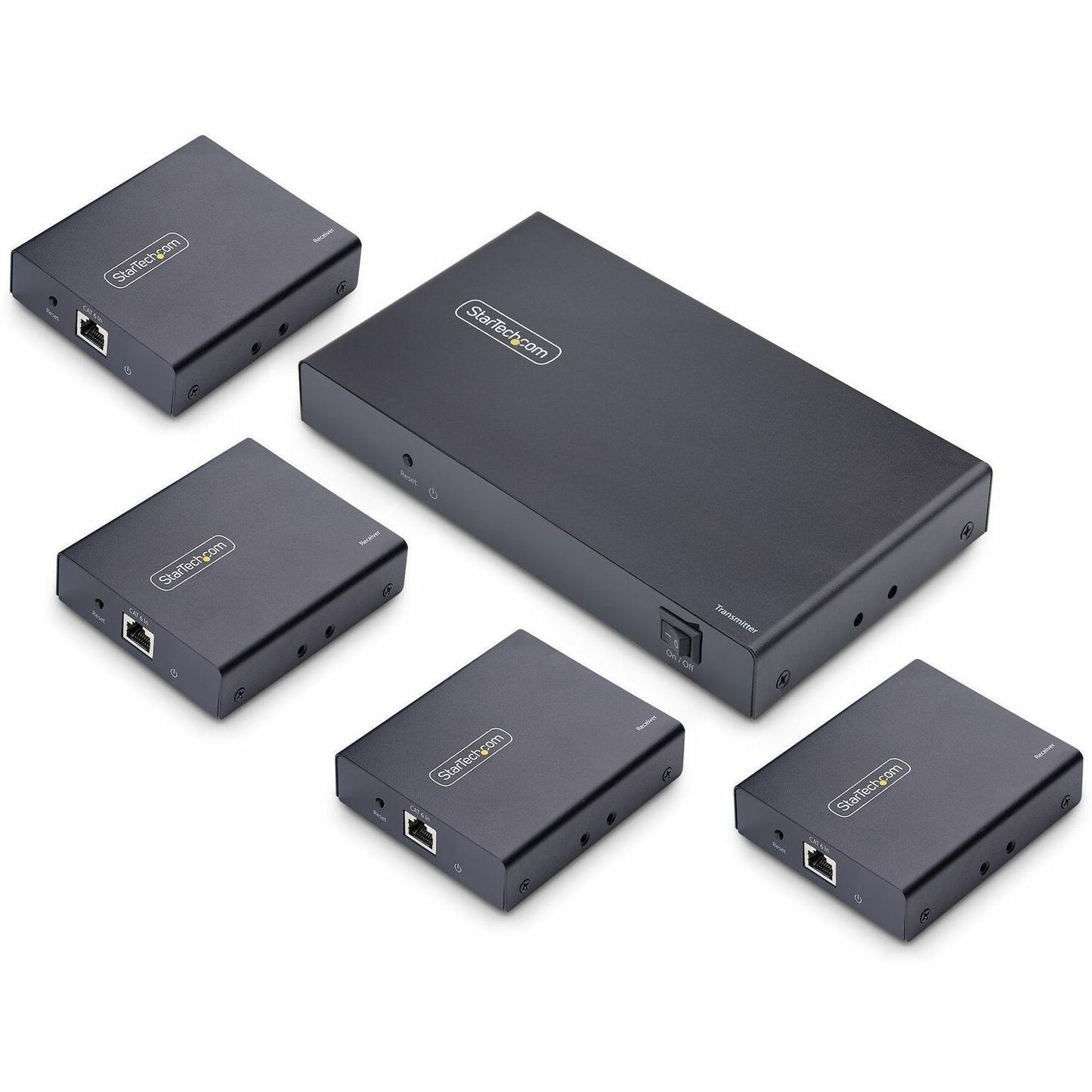 Main Image for StarTech 4-Port HDMI Extender and Splitter Over CAT6, 4K 60Hz, Up to 230ft (70m), 1x4 HDMI over Ethernet Distribution Kit, 1 In 4 Out