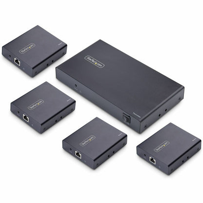 Main Image for StarTech 4-Port HDMI Extender and Splitter Over CAT6, 4K 60Hz, Up to 230ft (70m), 1x4 HDMI over Ethernet Distribution Kit, 1 In 4 Out