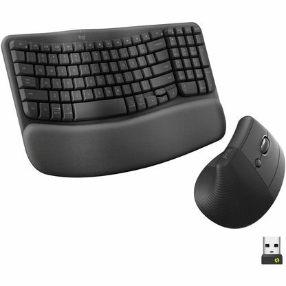 Main Image for Logitech Wave Keys & Lift Vertical Mouse - Ergonomic Wireless Keyboard and Mouse Combo - with Cushioned Palm Rest (Graphite)