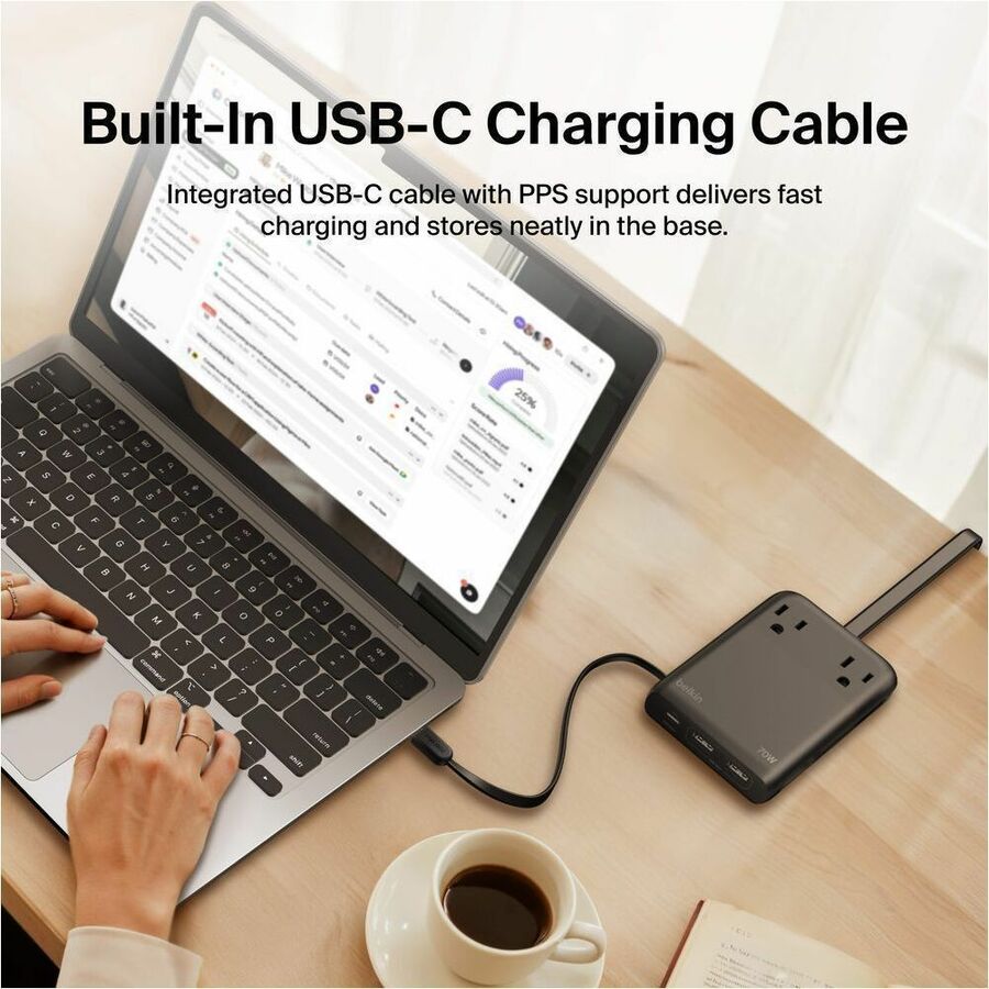 Alternate-Image7 Image for Belkin 2-Outlet Charging Station with USB Ports and USB-C Cable 70W