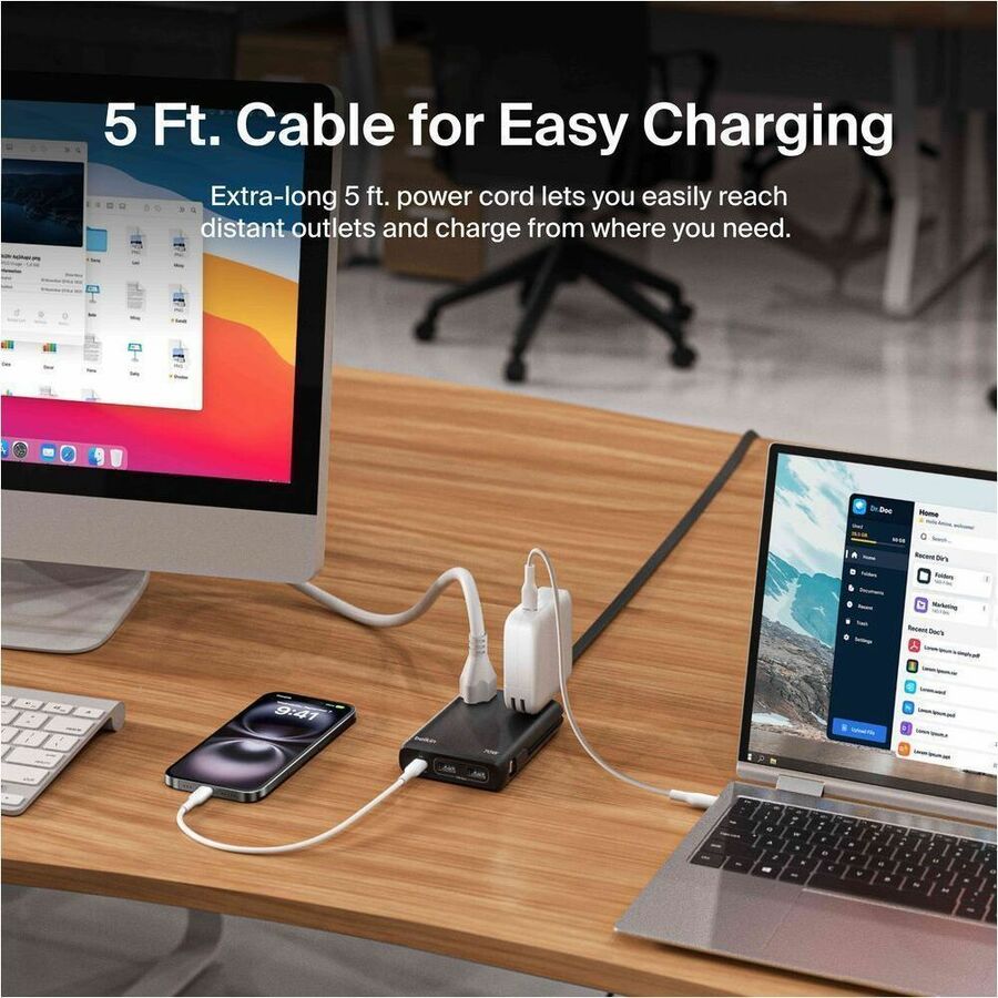 Alternate-Image8 Image for Belkin 2-Outlet Charging Station with USB Ports and USB-C Cable 70W