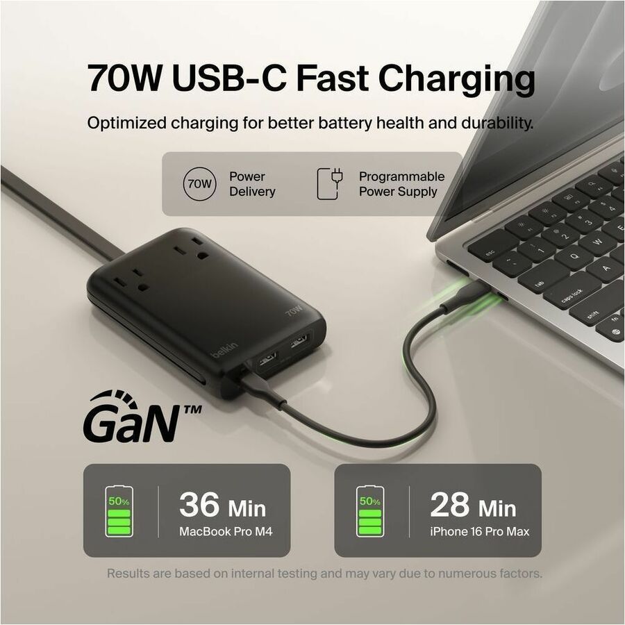 Alternate-Image6 Image for Belkin 2-Outlet Charging Station with USB Ports and USB-C Cable 70W