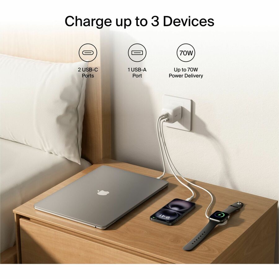 Alternate-Image6 Image for Belkin BoostCharge Pro 3-Port GaN Wall Charger 70W