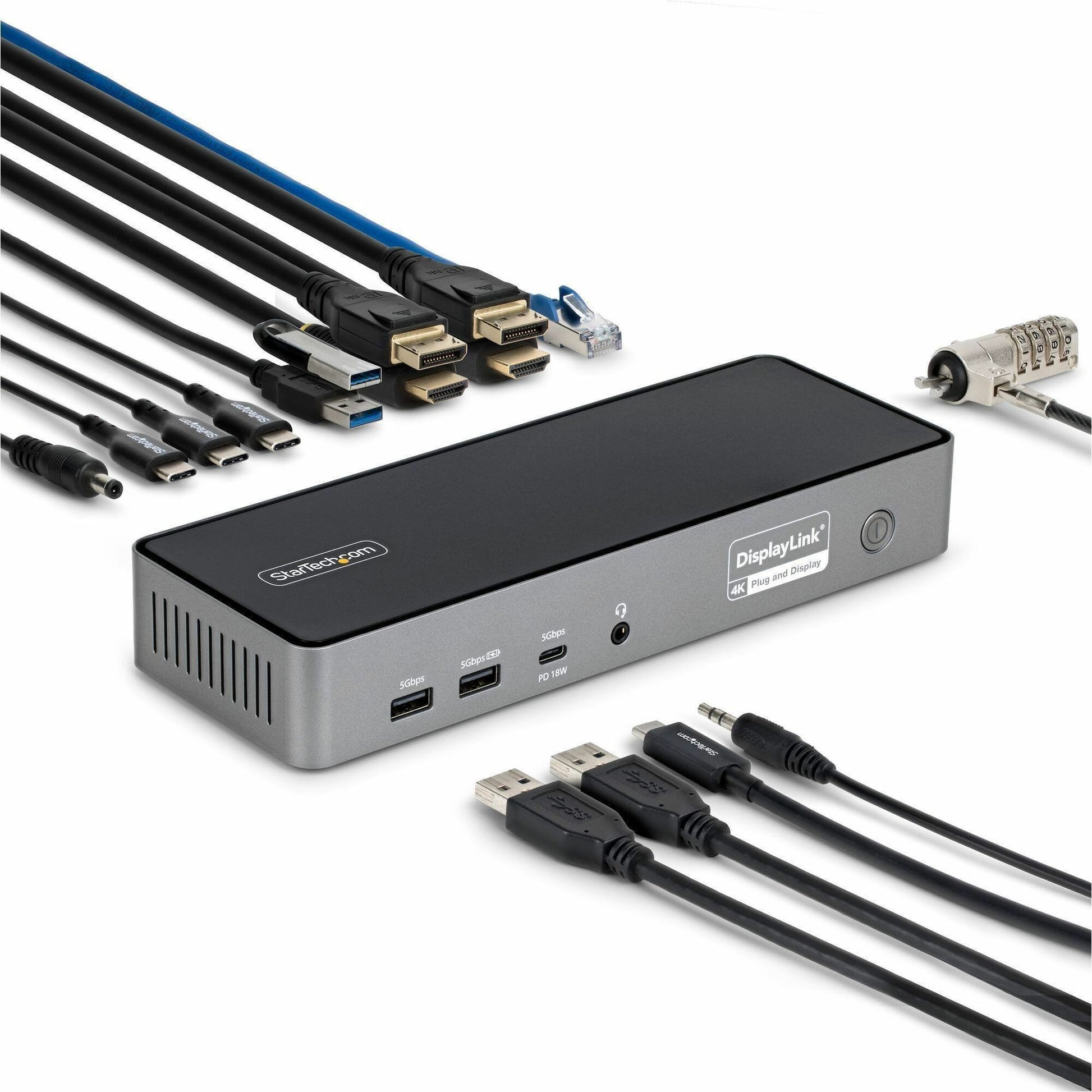 Main Image for StarTech.com Triple-Monitor USB-C Docking Station, 140W Laptop Charging Dock for MacBook Pro and Windows, 4K 60Hz, TAA