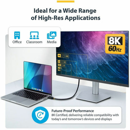 Alternate-Image2 Image for StarTech.com 50cm (1.6ft) Certified Ultra High Speed HDMI Cable, 8K 60Hz/4K 120Hz, HDMI 2.1 Cable with HDR10+ / eARC, 48Gbps, 8K HDMI Cord
