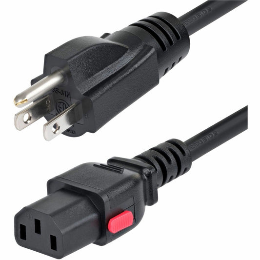 Main Image for StarTech 6ft (1.8m) Computer Power Cord, NEMA 5-15P to Locking C13, 125V 10A, 18AWG, Replacement AC Power Cable, ETL Listed, TAA