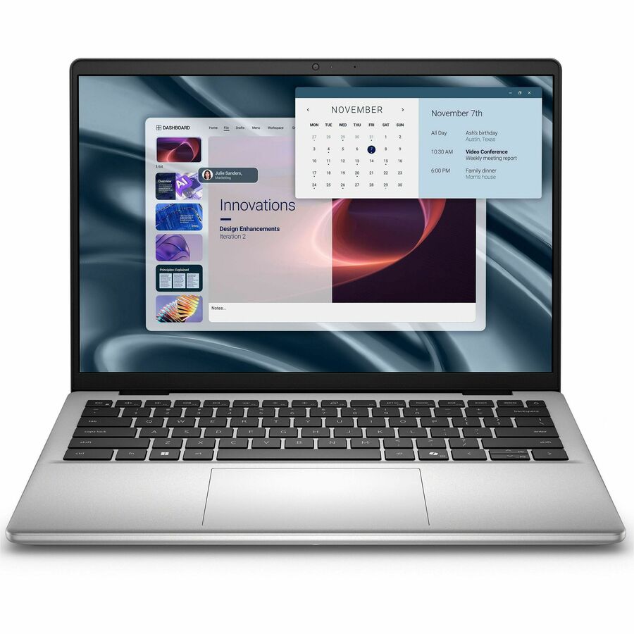 Front Image for Dell Pro 14 Essential PV14255 14" Notebook - Full HD Plus - 60 Hz - AMD Ryzen 5 220 - 8 GB - 512 GB SSD - English (US) Keyboard - Carbon Black