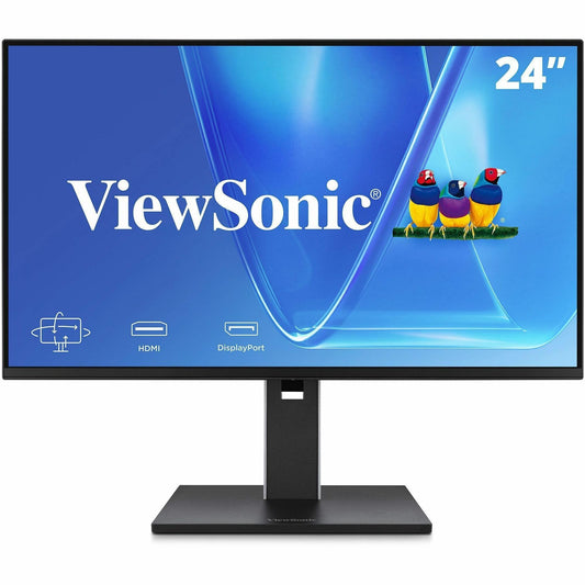 Main Image for ViewSonic VG2451 24 Inch 1080p Monitor, IPS Display with 100Hz for Smooth Home and Office Productivity, Full Ergonomic Adjustability, 4-Port USB Hub, HDMI, DisplayPort, and USB-C Inputs
