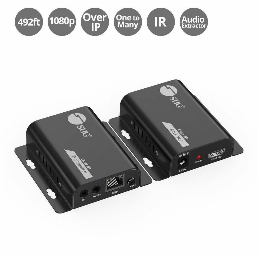 Alternate-Image1 Image for SIIG HDMI Over IP Extender with IR - 492ft (150m) - 1080p - IR- One-to-Many