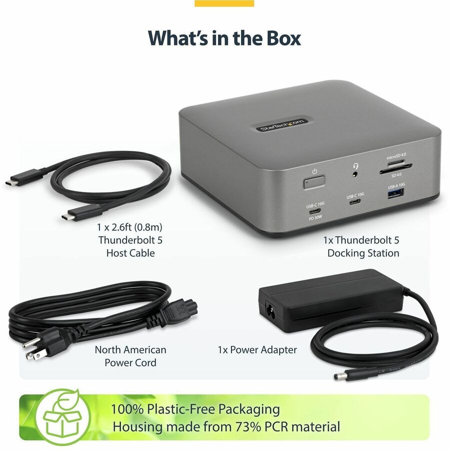 Alternate-Image9 Image for StarTech Thunderbolt 5 Universal Docking Station, Multi-Display Hub, 8K 60Hz / 4K 144Hz, 120Gbps Bandwidth Boost, 140W PD, USB 10Gbps