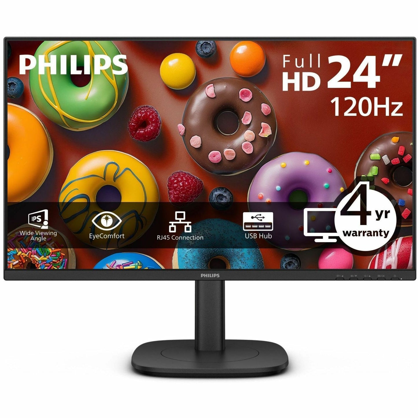Main Image for PHILIPS 24B2U3301 - 23.8" Monitor, LED, FHD (1920x1080), HDMI, DP, USB-C(90W), Energy Star, EPEAT, 4 Year Advance Replacement Warranty