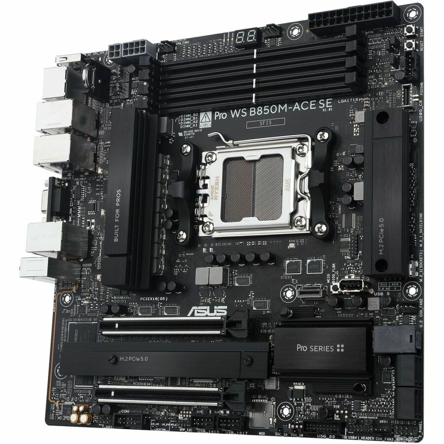 Alternate-Image1 Image for Asus WS B850M-ACE SE Workstation Motherboard - AMD B850 Chipset - Socket AM5 - Micro ATX