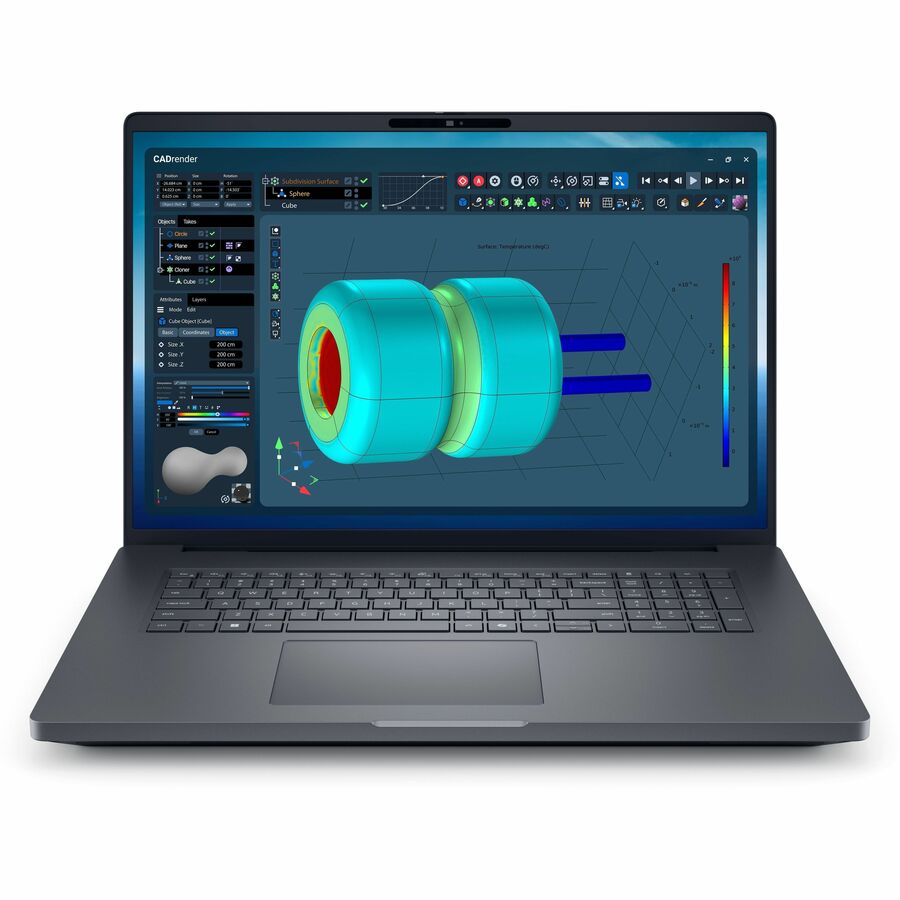 Front Image for Dell Pro Max Plus MB18250 18" Mobile Workstation - QHD+ - 120 Hz - Intel Core Ultra 7 265HX - vPro Technology - 64 GB - 1 TB SSD - English (US) Keyboard - Magnetite