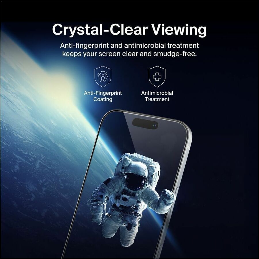 Alternate-Image4 Image for Belkin InvisiGlass Privacy Filter Screen Protector for iPhone 17 / iPhone 16 Pro, Gen 2 Black, Transparent