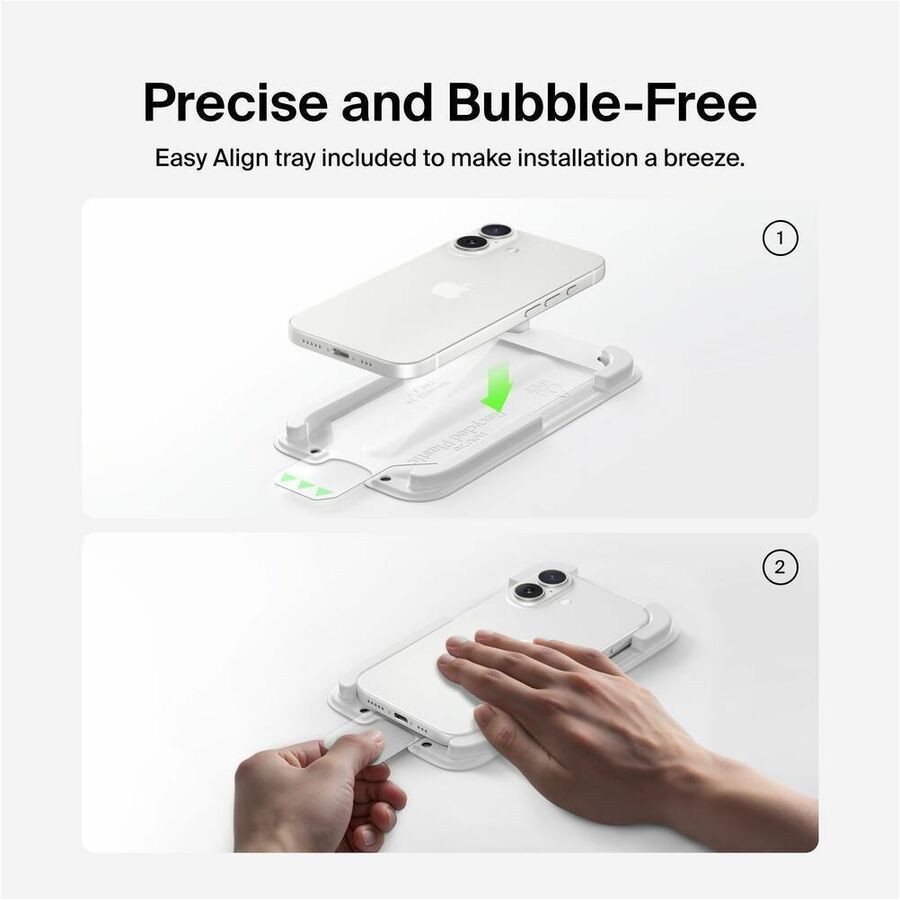 Alternate-Image6 Image for Belkin InvisiGlass Privacy Filter Screen Protector for iPhone 17 / iPhone 16 Pro, Gen 2 Black, Transparent